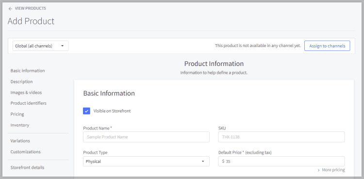 Bigcommerce Add Product